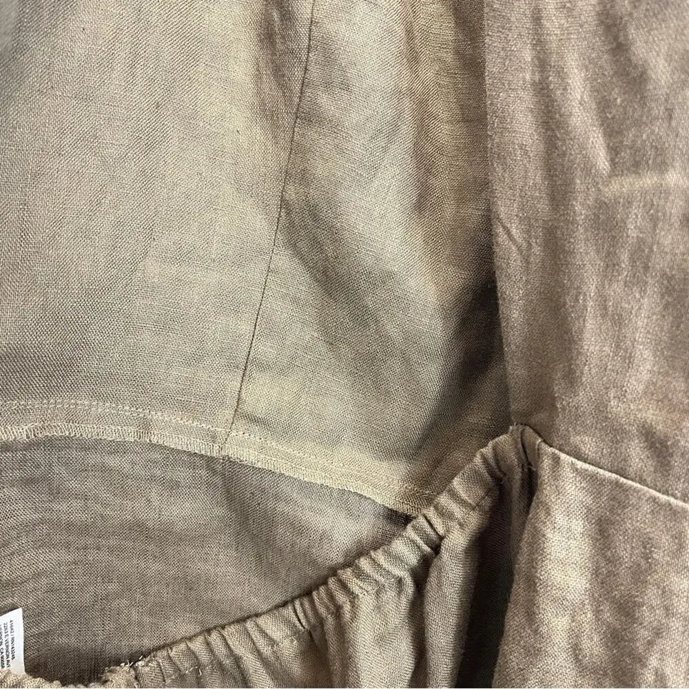 Reformation Autumn Linen Jumpsuit Taupe Biball Open Back